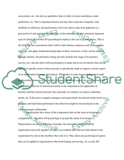 Organizational Psychology Paper