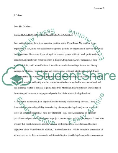 Cover letter for a job