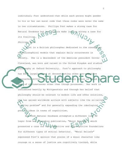 Phillipa Foot and Natural Goodness