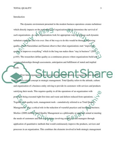 Problems in Total Quality in Workplace