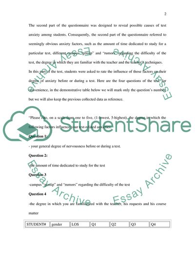 The Effects of Test Anxiety