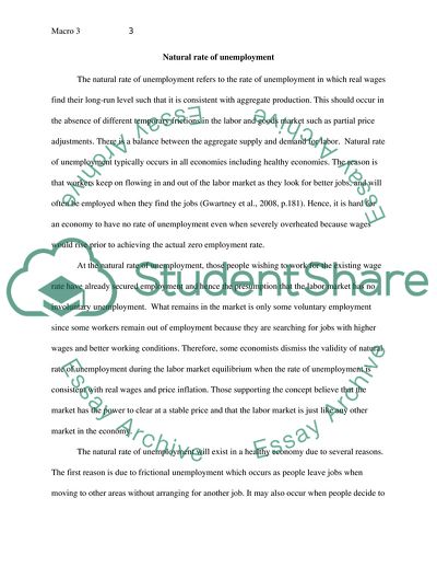 Unemployment Rate, Natural Rate of Unemployment