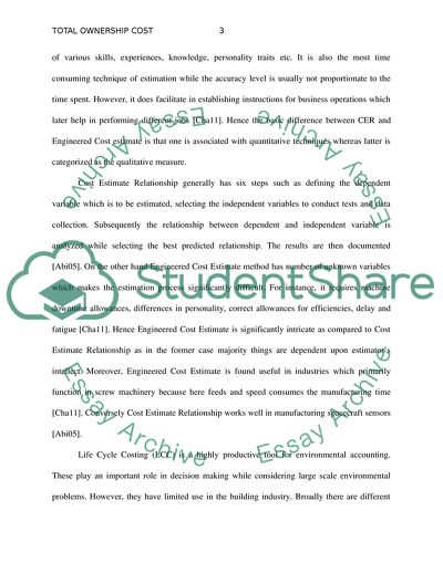 Aspects of Total Ownership Cost