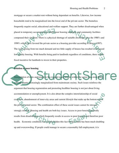 Housing and Health Problems