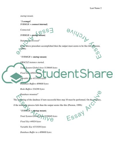 Oracle Database Recovery