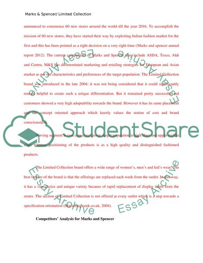 Fashion Marketing -Marks and Spencer