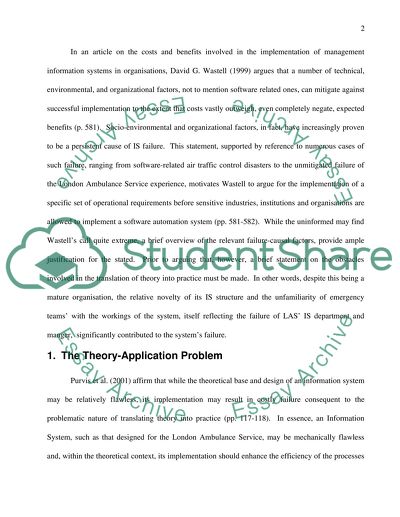 The Costs and Benefits Involved in the Implementation of Management Information Systems