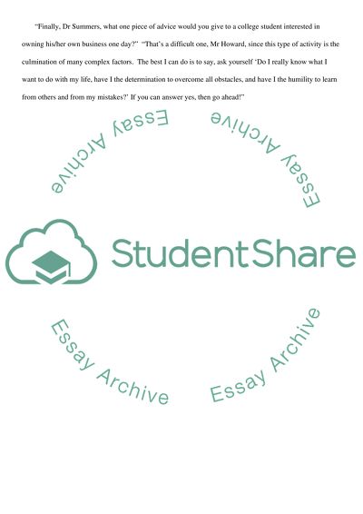 Interview by Simon Howard with Dr. John Summers