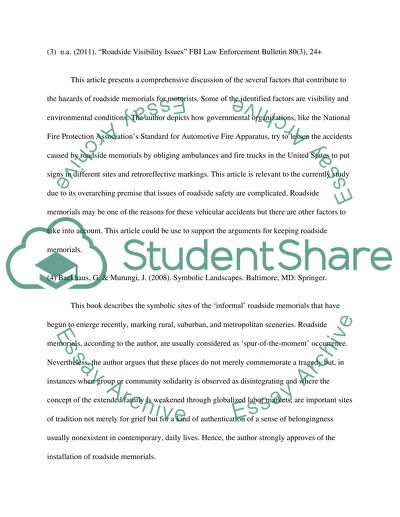 Death and Bereavement Within the Point of View of Roadside Memorials in the Book