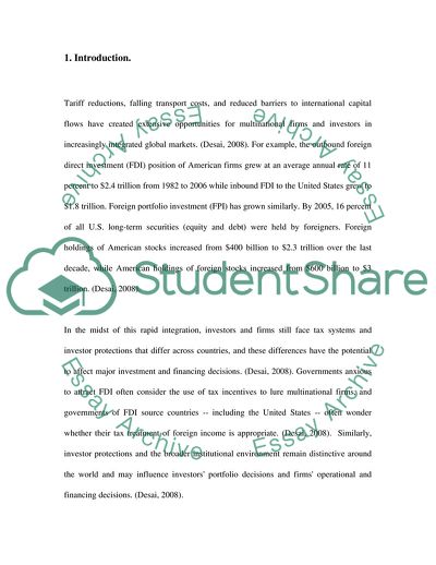 Financial Structure of Foreign Affiliates in China and Corporate Tax Rates