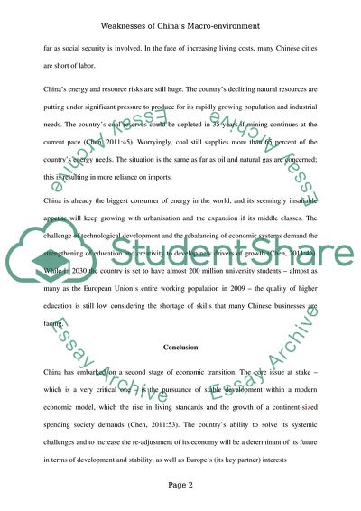 Weaknesses of Chinas Macro-Environment