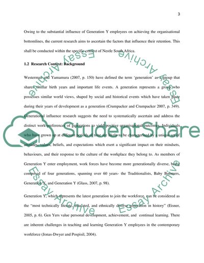 An Investigation into the Factors that Impact on the Retention of Generation Y Workers in Nestle South Africa