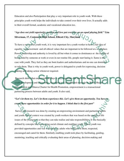 Importance of Empowerment in Ethical Work in Youth and Community Work