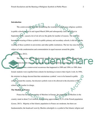 French secularism and the ban of religious symbols in public places