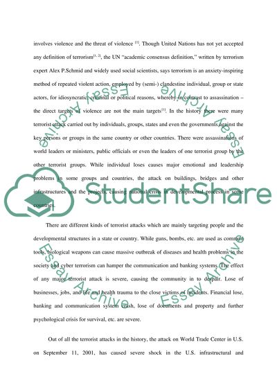 Impact of Terrorism on Engineering Developments