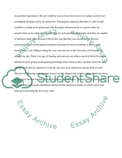 My willing contribution to the university and my hopes for college experience