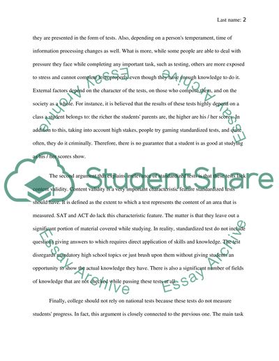 Reliance on National Test Scores in Admissions