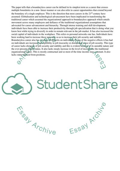 The Effects of the Boundaryless Career on Individuals, Organisations and Society