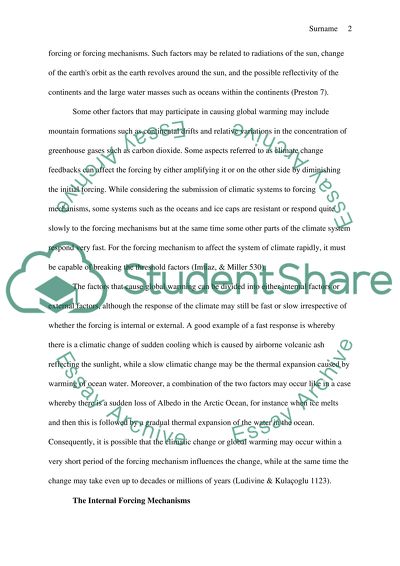 The Effect in Influencing Climate Change