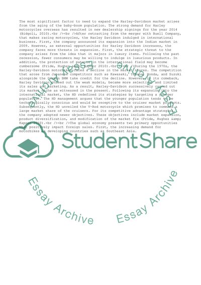 Strategic Business Plan for Harley Davidson