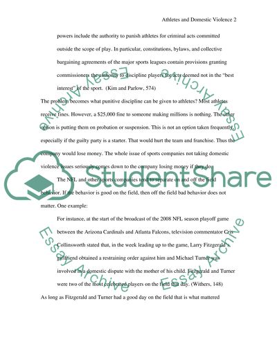 Athletes and Domestic Violence