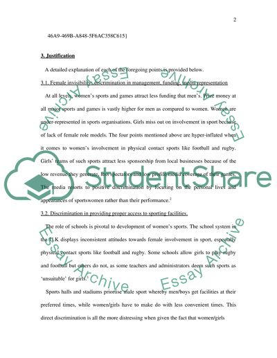 A Study of the Access Women Have in Male Dominated Sports