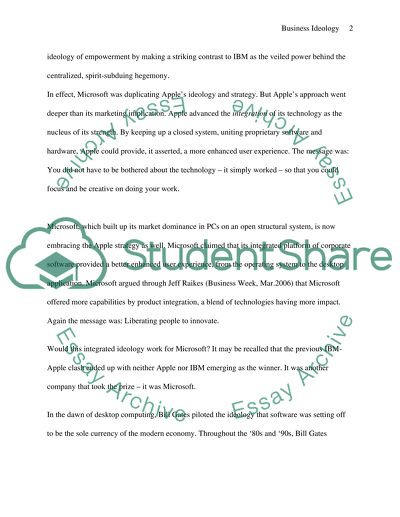 Business Ideology of Apple and Microsoft