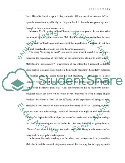 Critical Analysis of Malcolm Xs Learning to Read