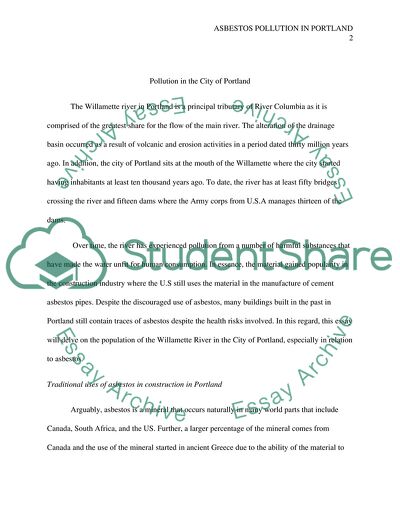 Asbestos Pollution in the City of Portland