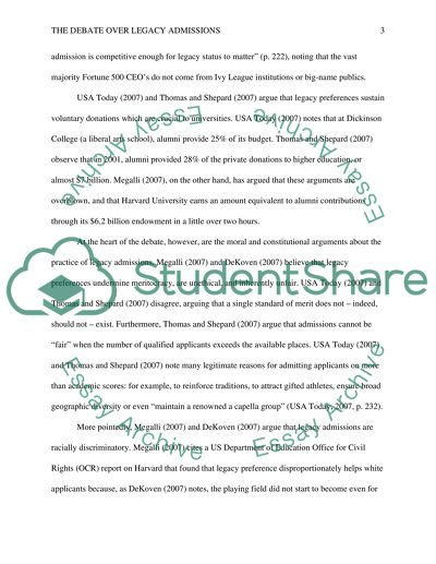 The Debate Over Legacy Admissions: Rationality Or Ideology