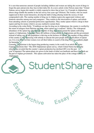 Smuggling of the Drug through Iran to Europe