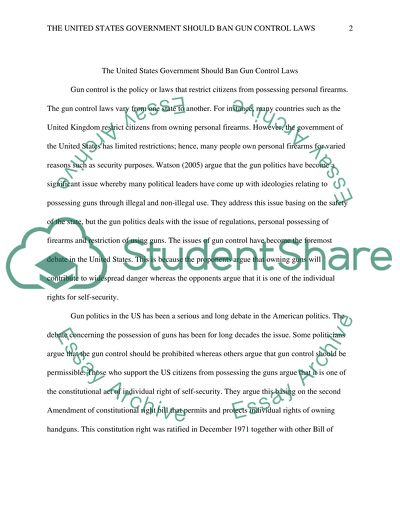 The United States government should ban gun control laws