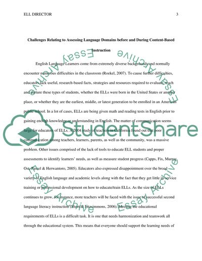 Role of the English Language Learners Director