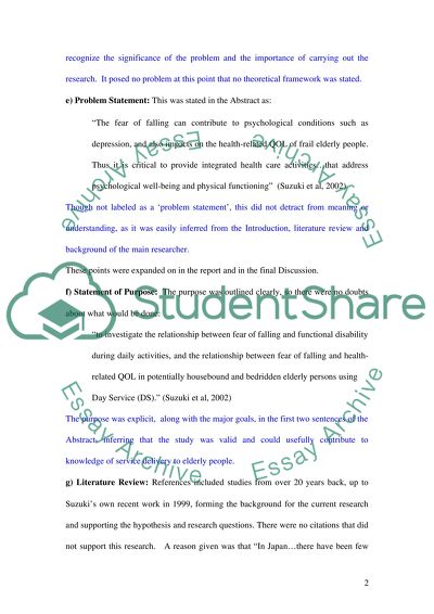Critique of Research Article