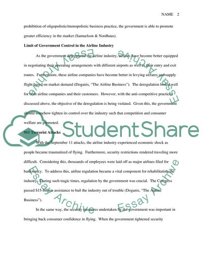 Regulation of Airline Industry