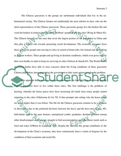 Chinese Grassroots Living Situation in China Big Cities