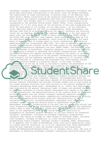 Intermodal Transportation