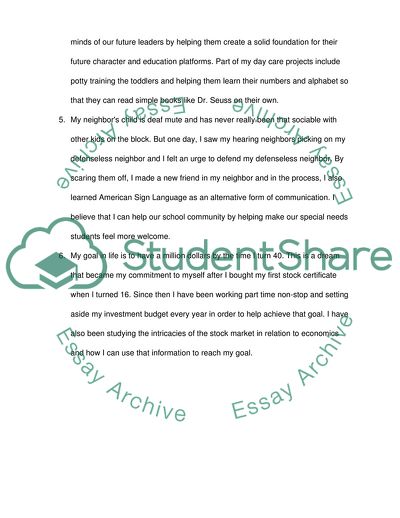 Plan to Make a Million Dollars from a Person Who Has Volunteer Experience in a Church and Child Care Center and Has Been Interested in Economics since Childhood