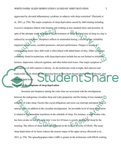 Sleep Deprivation Caused by Shift Rotation