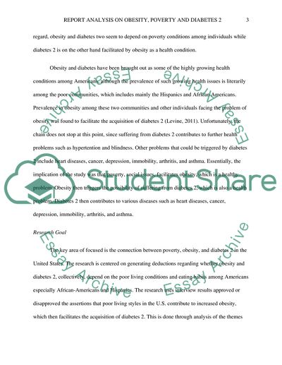 Obesity, Poverty and Diabetes