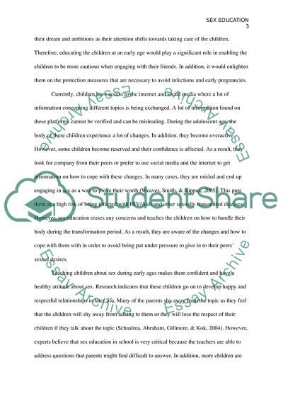 Should We Teach Kids Sex Education from An Early Age in School