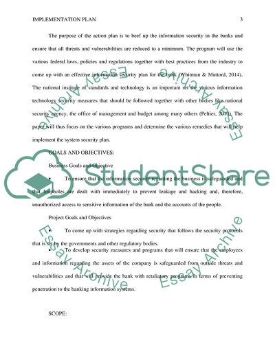 The Implementation of the Security Plan