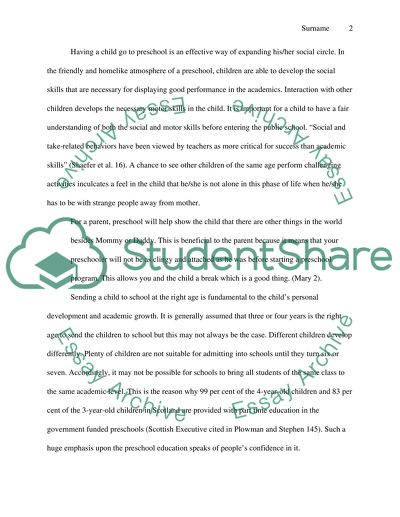 Children should be required to attend preschool