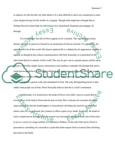 Irony in A prayer of Owen Meany