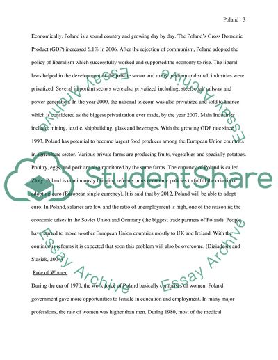 Religion, Economy, and Role of Women in Poland