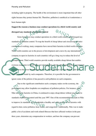 Poverty and Pollution