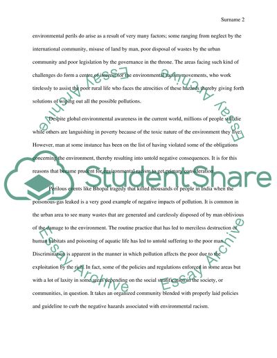 Environmental Racism and Justice