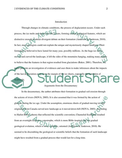 Investigation of Two Pieces of Evidence of the Climate Conditions