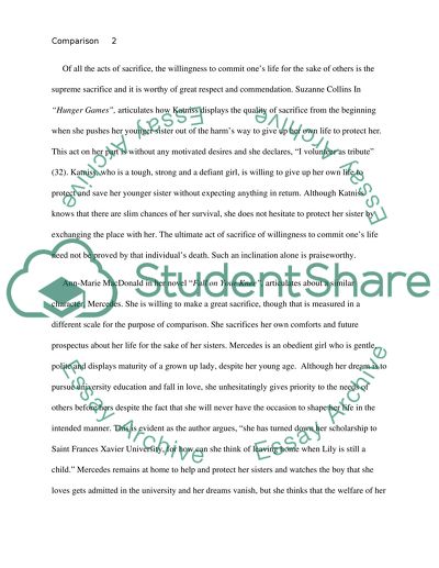 Comparison of the character of Mercedes from Fall on Your Knees with that of Katniss from Hunger Games