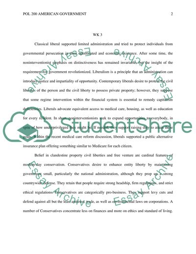 POL2000 AMERICAN GOVERNMENT WK 3 ASSIGNMENT